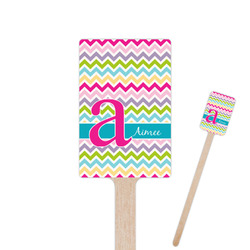Colorful Chevron 6.25" Rectangle Wooden Stir Sticks - Double Sided (Personalized)