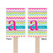 Colorful Chevron Wooden 6.25" Stir Stick - Rectangular - Double Sided - Front & Back