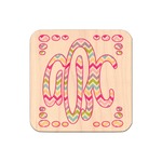 Colorful Chevron Genuine Maple or Cherry Wood Sticker (Personalized)