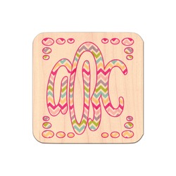 Colorful Chevron Genuine Maple or Cherry Wood Sticker (Personalized)