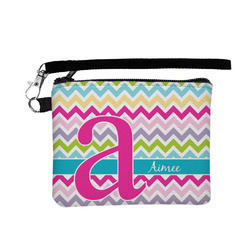 Colorful Chevron Wristlet ID Case w/ Name and Initial