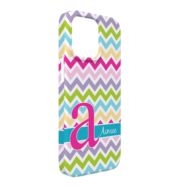 Custom Colorful Chevron iPhone Case - Plastic - iPhone 13 Pro Max (Personalized)