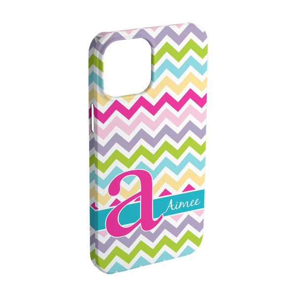 Custom Colorful Chevron iPhone Case - Plastic - iPhone 15 (Personalized)