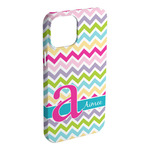 Colorful Chevron iPhone Case - Plastic - iPhone 15 Plus (Personalized)