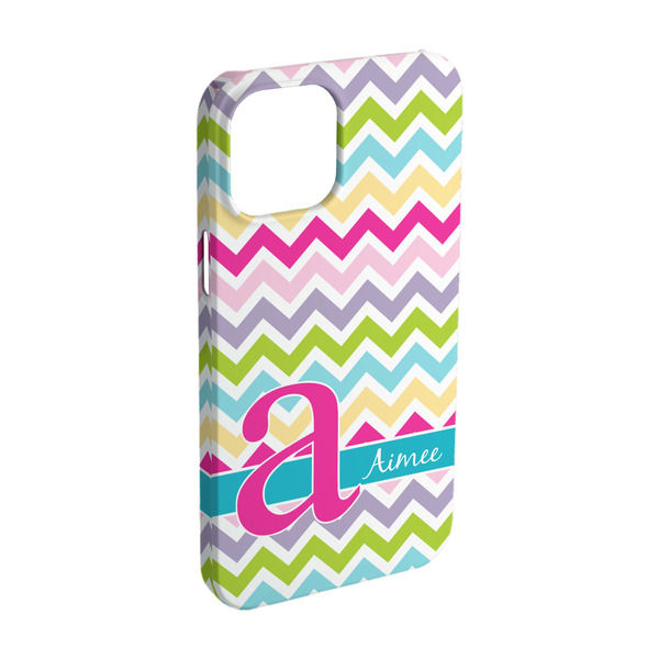 Custom Colorful Chevron iPhone Case - Plastic - iPhone 15 Pro (Personalized)