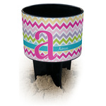 Colorful Chevron Black Beach Spiker Drink Holder (Personalized)