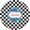 Checkers & Racecars 1" Multipurpose Round Labels - Single Sticker