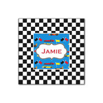 Checkers & Racecars Wood Print - 12x12 (Personalized)