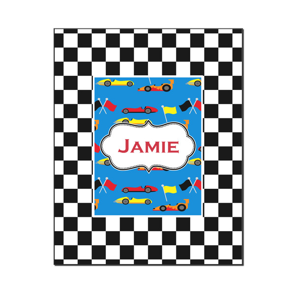 Custom Checkers & Racecars Wood Print - 16x20 (Personalized)