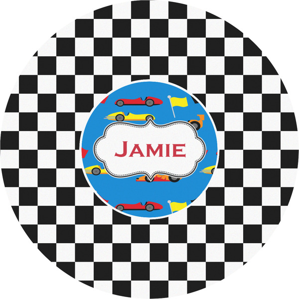 Custom Checkers & Racecars Multipurpose Round Labels - 2" (Personalized)