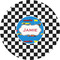 Checkers & Racecars 2" Multipurpose Round Labels - Single Sticker