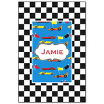 Checkers & Racecars Wood Print - 20x30 (Personalized)