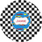 Checkers & Racecars 3" Multipurpose Round Labels - Single Sticker