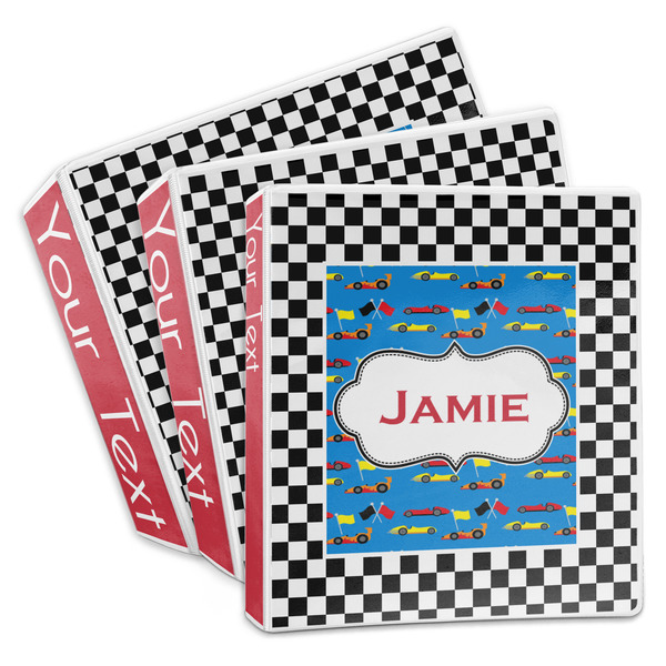 Custom Checkers & Racecars 3-Ring Binder (Personalized)