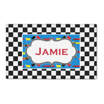 Checkers & Racecars 3' x 5' Indoor Area Rug (Personalized)