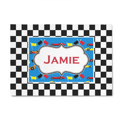Checkers & Racecars 4' x 6' Indoor Area Rug (Personalized)