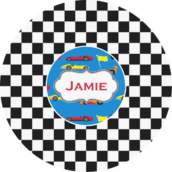 Checkers & Racecars Multipurpose Round Labels - 5" (Personalized)