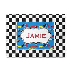 Checkers & Racecars 5' x 7' Indoor Area Rug (Personalized)