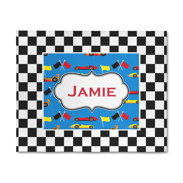 Custom Checkers & Racecars 8' x 10' Indoor Area Rug (Personalized)