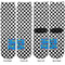 Checkers & Racecars Adult Crew Socks - Double Pair - Front and Back - Apvl