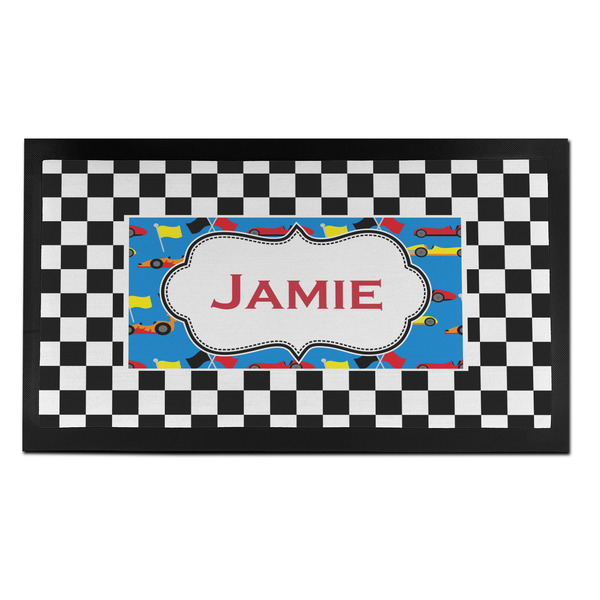 Custom Checkers & Racecars Bar Mat - Small (Personalized)