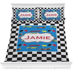 Checkers & Racecars Comforter Set - Full / Queen (Personalized)