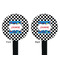 Checkers & Racecars Black Plastic 7" Stir Stick - Double Sided - Round - Front & Back