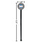 Checkers & Racecars Black Plastic 7" Stir Stick - Round - Dimensions