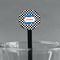 Checkers & Racecars Black Plastic 7" Stir Stick - Round - Main