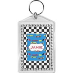 Checkers & Racecars Bling Keychain (Personalized)