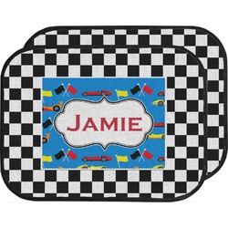 Checkers & Racecars Car Floor Mats (Back Seat) (Personalized)