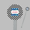 Checkers & Racecars Clear Plastic 7" Stir Stick - Round - Closeup