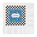 Checkers & Racecars Embossed Decorative Napkins (Personalized)