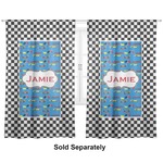 Checkers & Racecars Curtain Panel - Custom Size (Personalized)