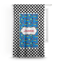 Checkers & Racecars Curtain Panel - Custom Size (Personalized)