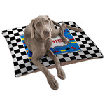 Checkers & Racecars Dog Bed - Large w/ Name or Text