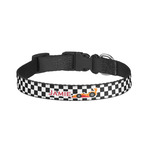 Checkers & Racecars Dog Collar - Small (Personalized)