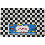 Checkers & Racecars Dog Food Mat w/ Name or Text