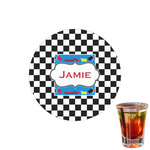 Checkers & Racecars Printed Drink Topper - 1.5" (Personalized)