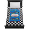 Checkers & Racecars Duvet Cover - Twin XL - On Bed - No Prop