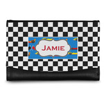 Checkers & Racecars Genuine Leather Women's Wallet - Small (Personalized)