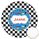 Checkers & Racecars Printed Cookie Topper - 3.25" (Personalized)