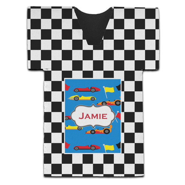 Custom Checkers & Racecars Jersey Bottle Cooler (Personalized)