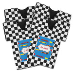 Checkers & Racecars Jersey Bottle Cooler - Set of 4 (Personalized)