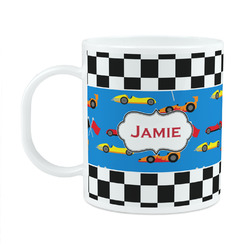 Checkers & Racecars Plastic Kids Mug (Personalized)