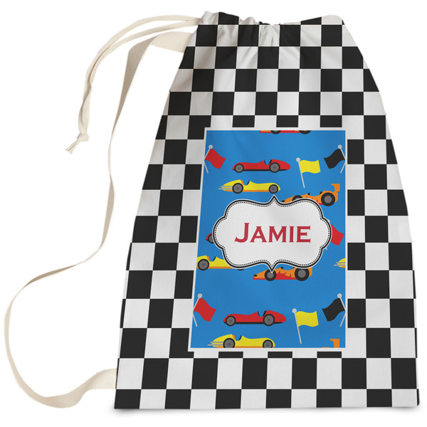 Custom Checkers & Racecars Laundry Bag - Large (Personalized)