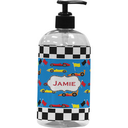 Checkers & Racecars Plastic Soap / Lotion Dispenser (Personalized)
