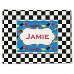 Checkers & Racecars Single-Sided Linen Placemat - Single w/ Name or Text