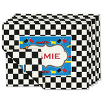 Checkers & Racecars Double-Sided Linen Placemat - Set of 4 w/ Name or Text