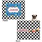 Checkers & Racecars Microfleece Dog Blanket - Large- Front & Back